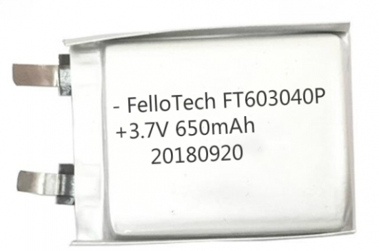 ft603040p 3.7 فولت 650 مللي أمبير بطارية ليثيوم بوليمر مع شهادة